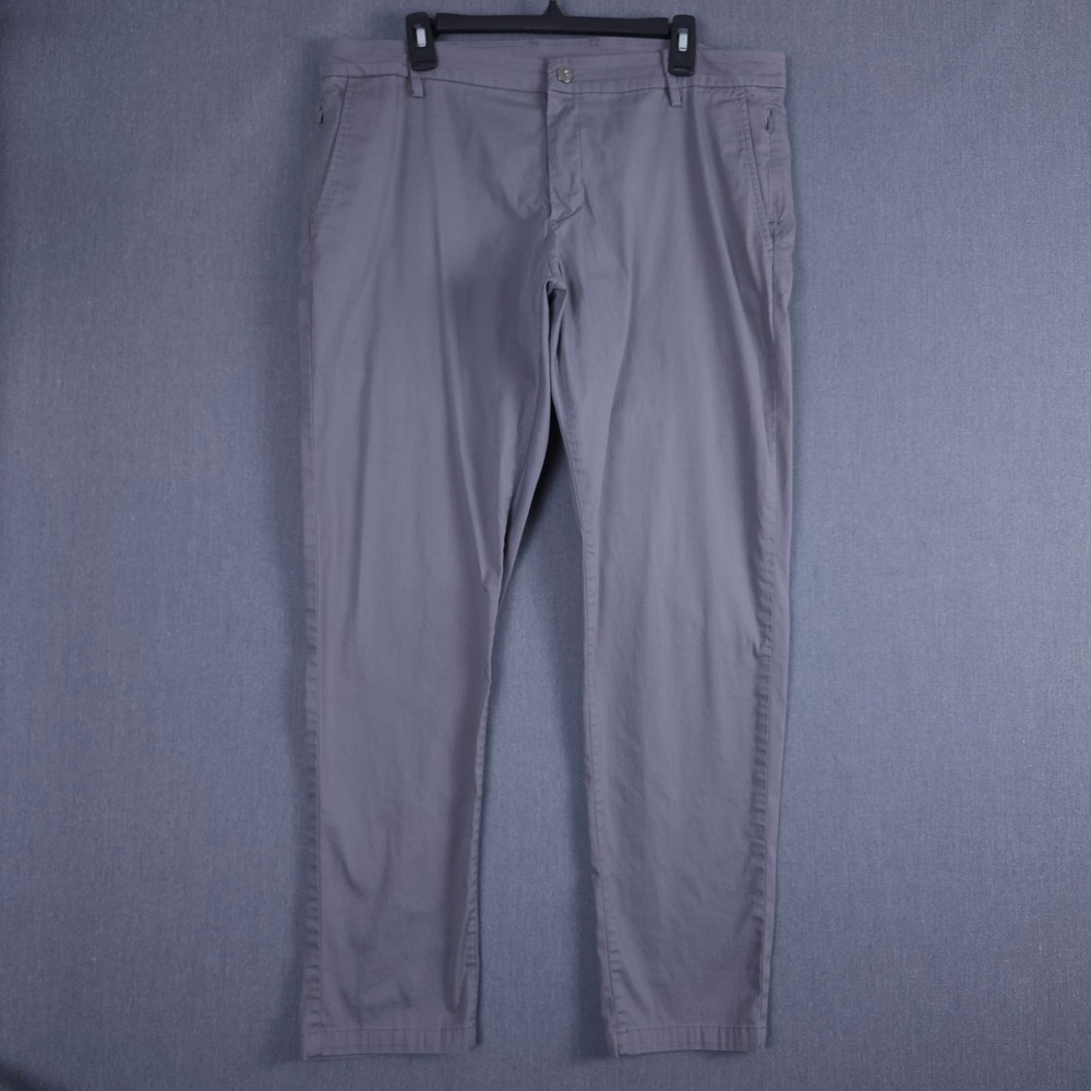Bird Dogs Stretch Khakis Pants Mens 38x32 (Fits 38x30) Gray Lined Chinos